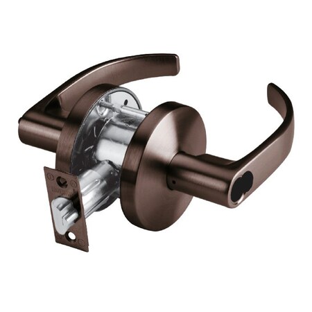 Dorma Grade 2 Cylindrical Lock, 53-Entry, LC-Lever, Oil Rubbed Dark Bronze, 2-3/4 Inch Backset, SFIC Less C553-J-LCC-613